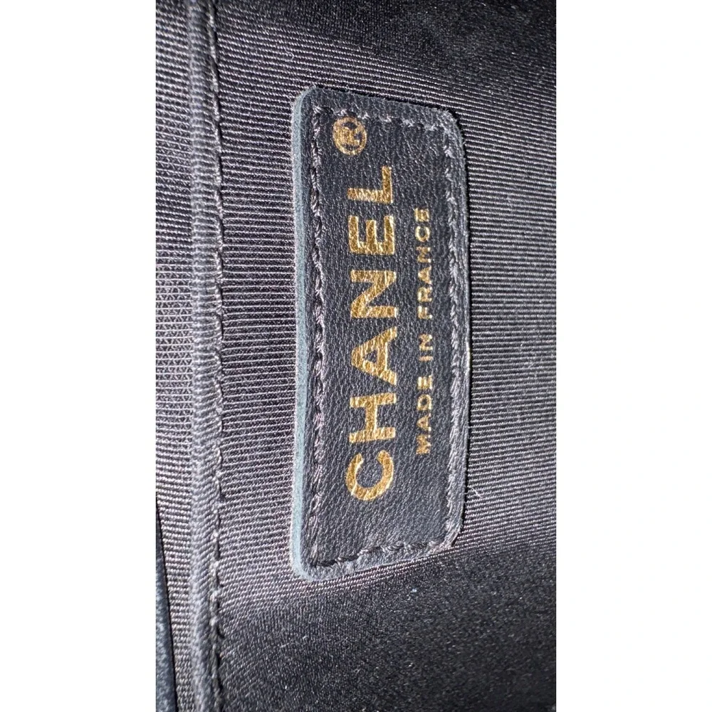 Chanel Boy Bag Old Medium Black Quilted Lambskin Aged Gold Hardware